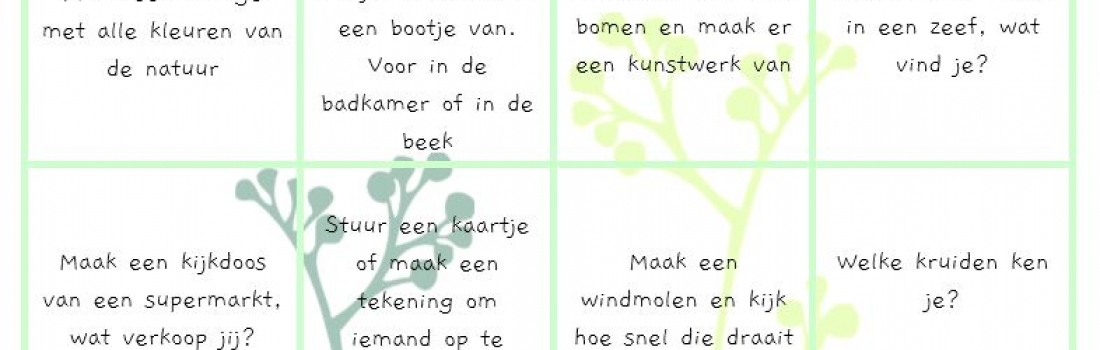 Thuis blijf bingo groep 1-4